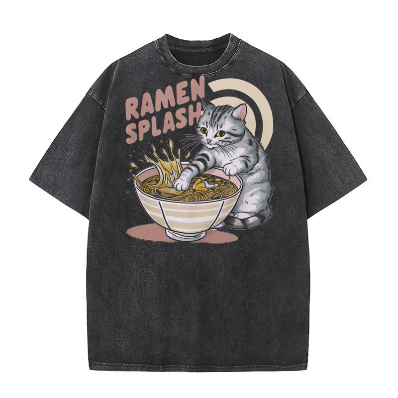 Ramen splash Washed T-Shirt
