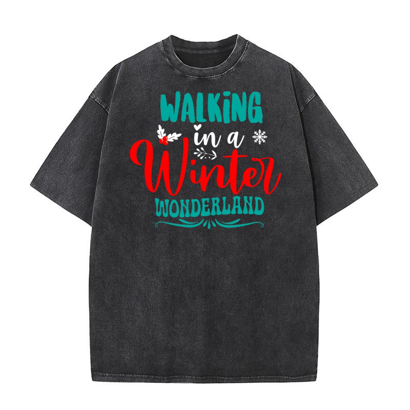 Walking In A Winter Wonderland Washed T-Shirt