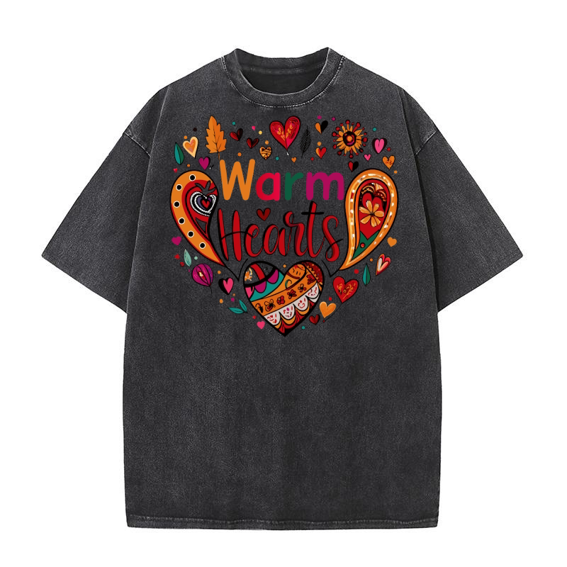 warm hearts Washed T-Shirt