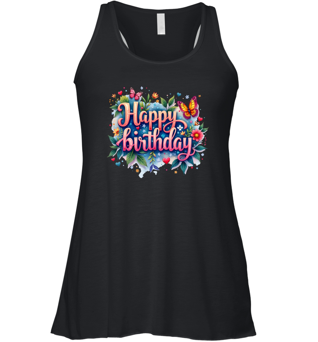 Floral Birthday Girl Women's Flowy Tank Top