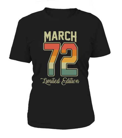 Vintage 50th Birthday March 1972 Sports Gift Women's T-Shirt