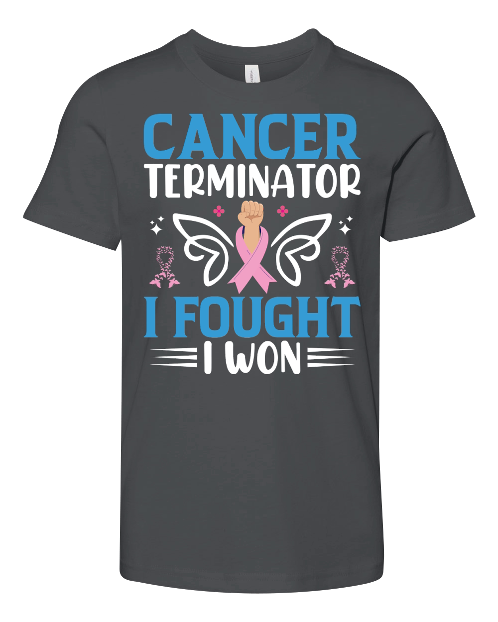 Cancer terminator i fought i won Youth Unisex Jersey Tee