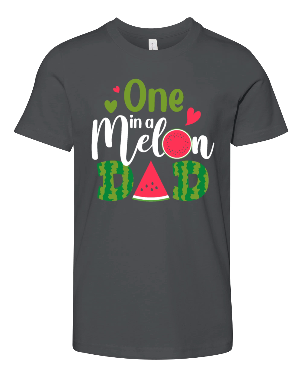 Family One In A Melon Dad Birthday Party Matching Youth Unisex Jersey Tee