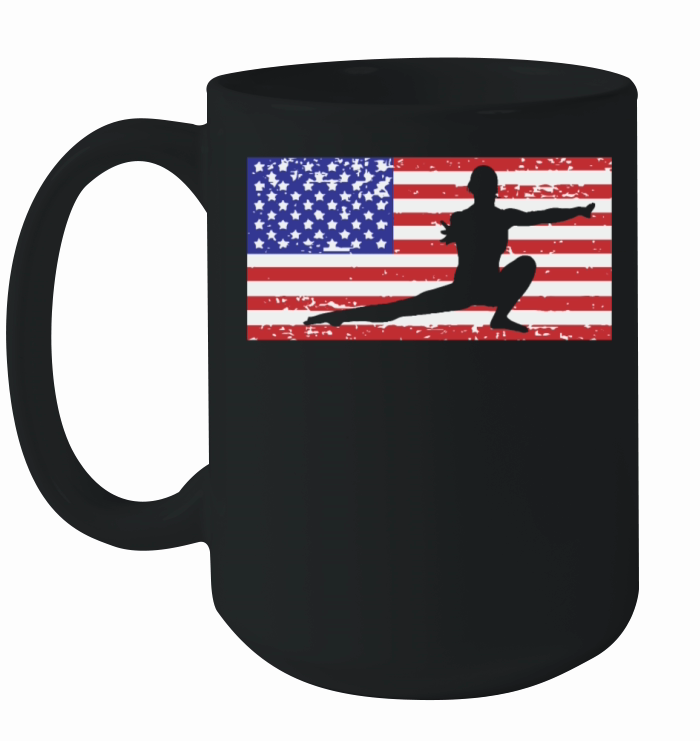 American Flag Vintage USA Flag Acrobatics Gymnast Ceramic Mug