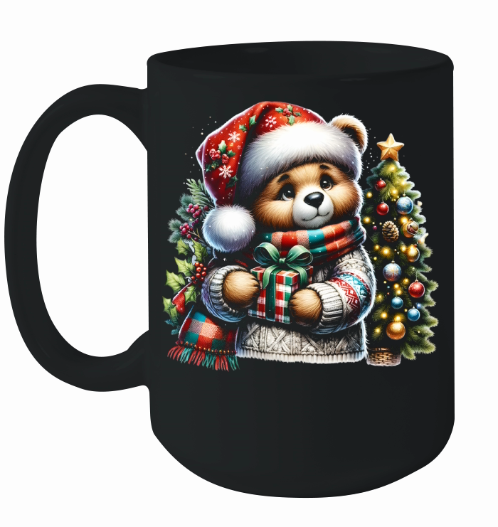 Cute Christmas Teddy Bear with 1 Ceramic Mug