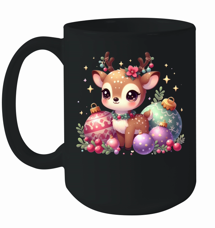 Cute Deer Christmas Watercolor Clipart2 Ceramic Mug