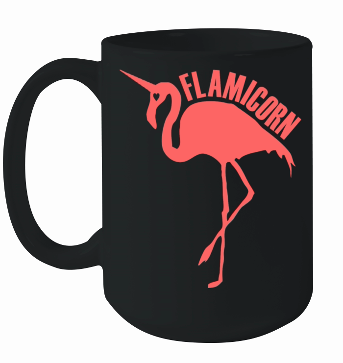 flamingo unicorn hybrid creature hybrids dark pink Ceramic Mug