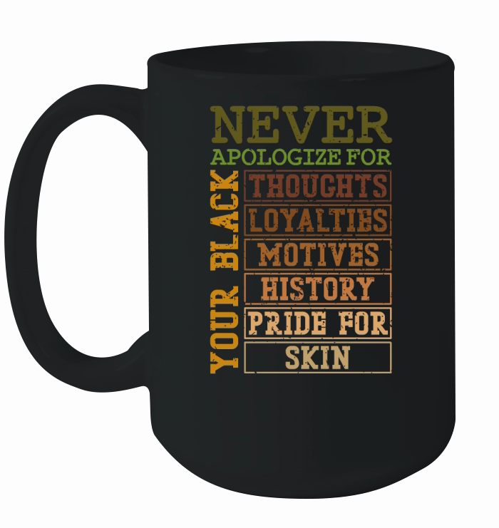 Never Apologize For Your Black History Ceramic Mug