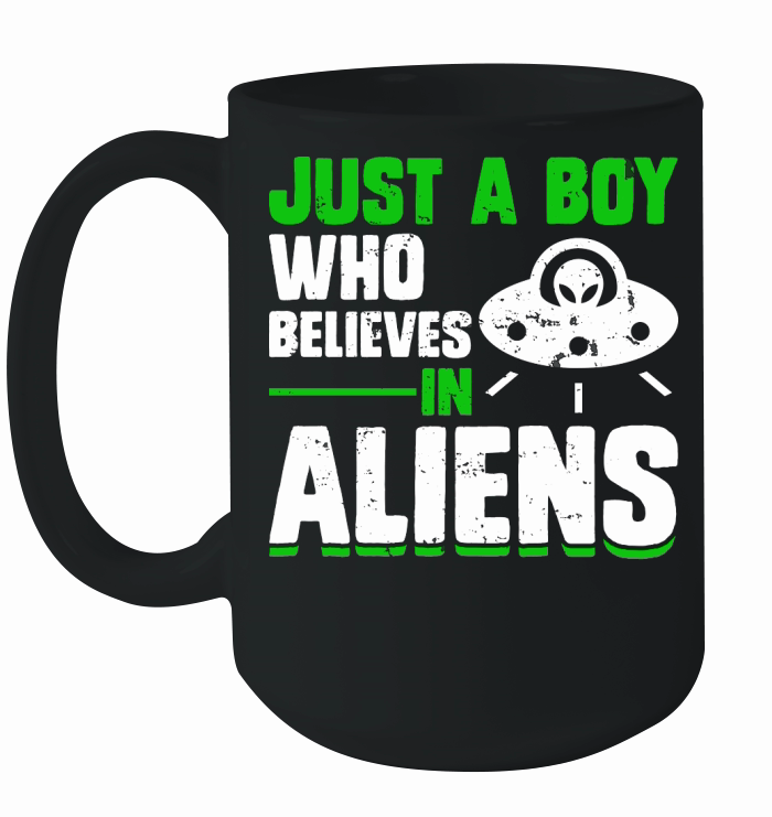 Vintage UFO Alien just a boy who believes in Aliens Ceramic Mug