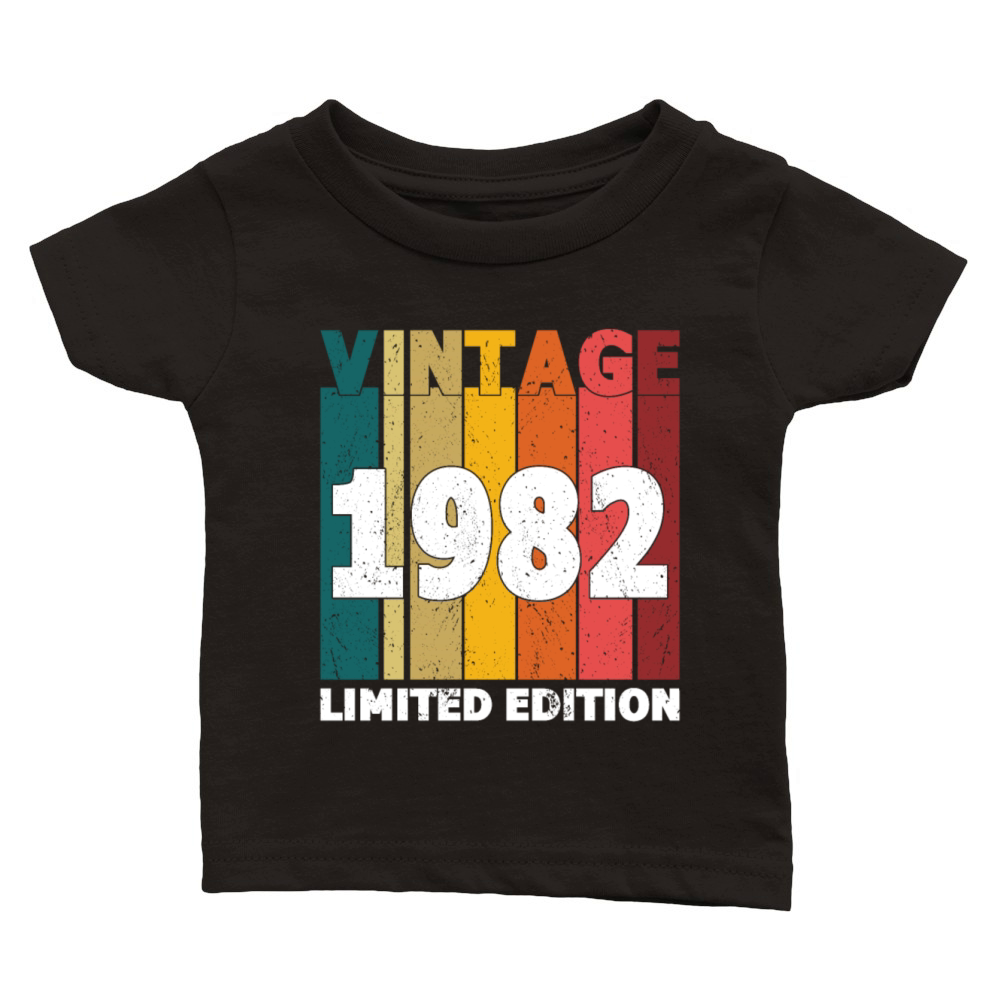 40th Birthday Vintage 1982 Limited Edition Classic Baby Crewneck T-shirt