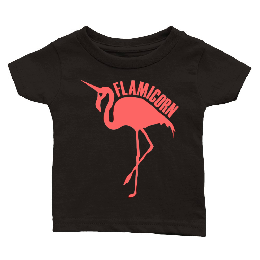 flamingo unicorn hybrid creature hybrids dark pink Classic Baby Crewneck T-shirt