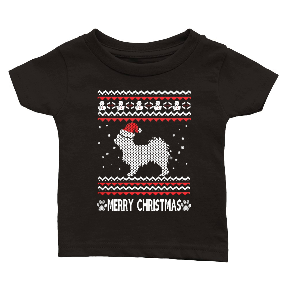 Merry christmas Dogs-Long Coat Chihuahua Classic Baby Crewneck T-shirt