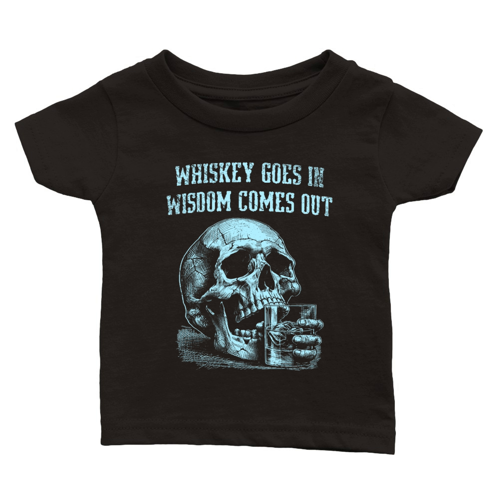 Skull Whiskey Goes In D Sky GR Classic Baby Crewneck T-shirt