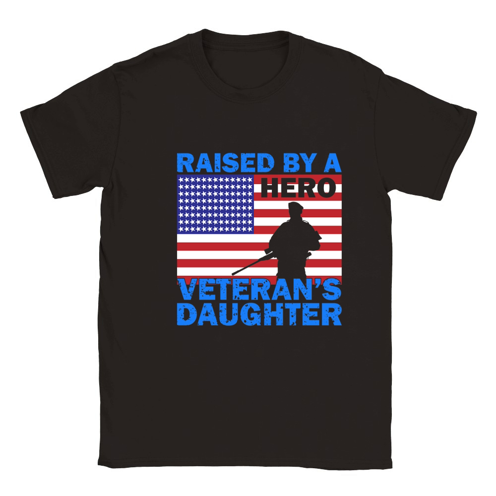 Raised By A Hero Veterans Daughter 02 Classic Kids Crewneck T-shirt
