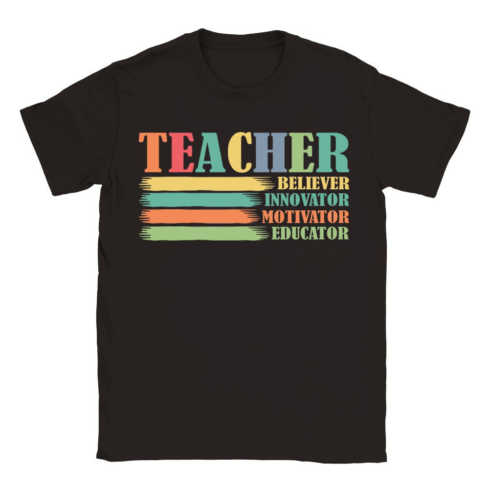Teacher Believer Innovator Motivator Educator Classic Kids Crewneck T-shirt