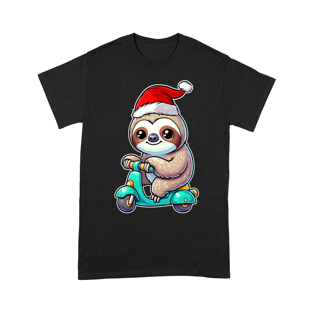 adorable sloth Riding Scooter wearing santa hat 1 Comfort T-shirt