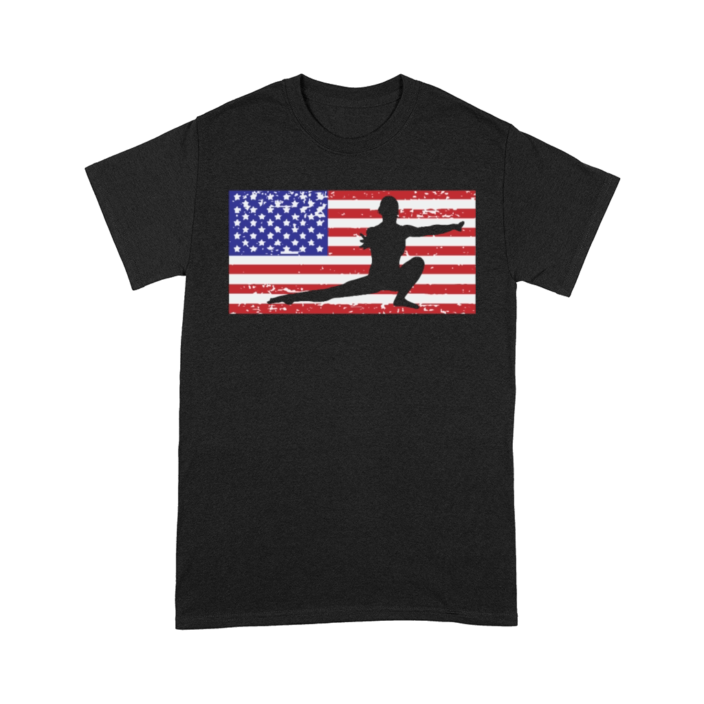 American Flag Vintage USA Flag Acrobatics Gymnast Comfort T-shirt
