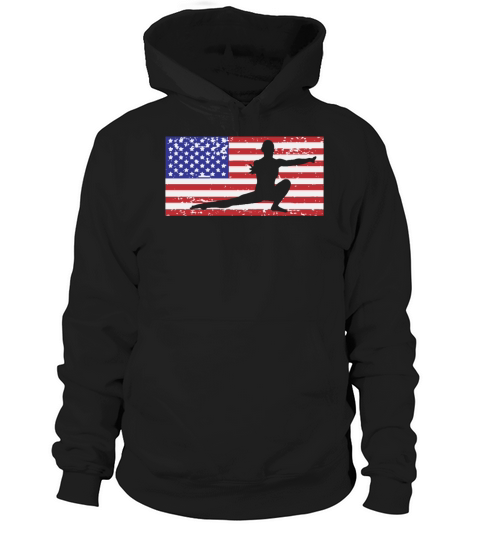 American Flag Vintage USA Flag Acrobatics Gymnast Hoodie Unisex