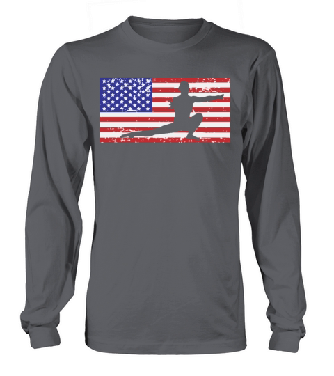 American Flag Vintage USA Flag Acrobatics Gymnast Long sleeved Unisex