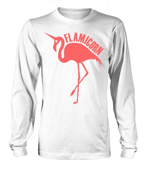 flamingo unicorn hybrid creature hybrids dark pink Long sleeved Unisex