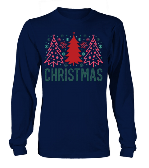retro christmas Long sleeved Unisex
