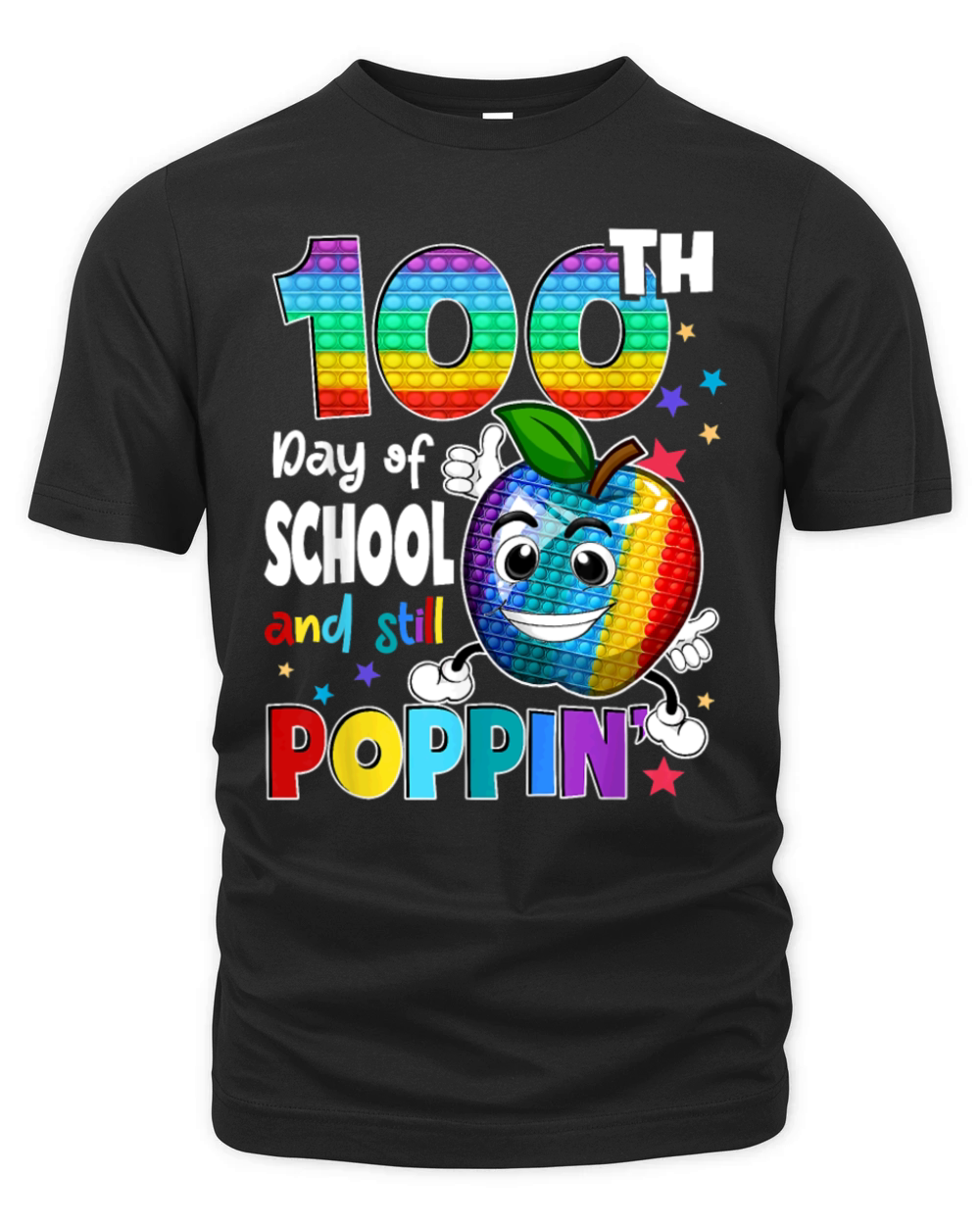 100th Day Pop it Happy 100 Days Of School Organic Unisex T-shirt