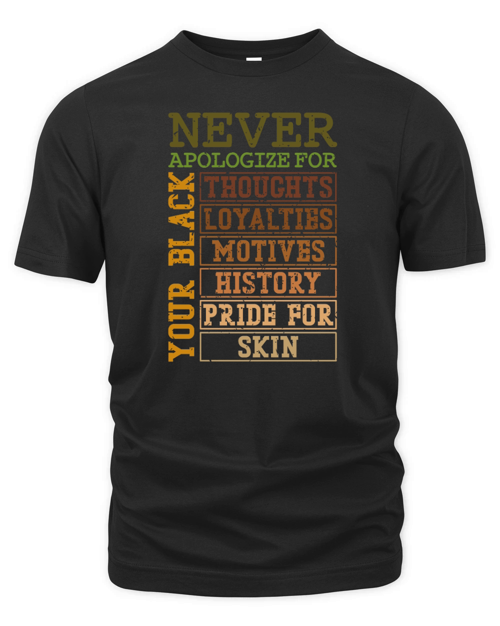 Never Apologize For Your Black History Organic Unisex T-shirt