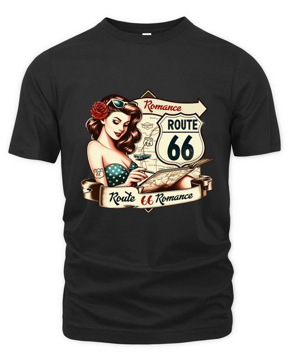 Retro Vintage route 66 Organic Unisex T-shirt