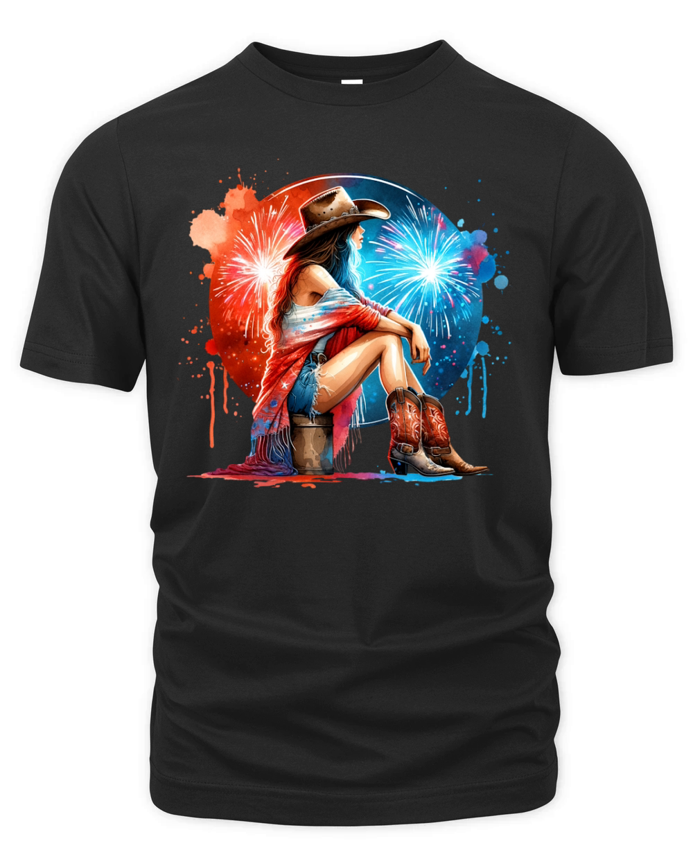 Watercolor Cowgirl 03 Organic Unisex T-shirt