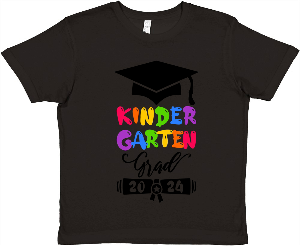 2024 Kindergarten Grad Cap Diploma Premium Kids Crewneck T-shirt