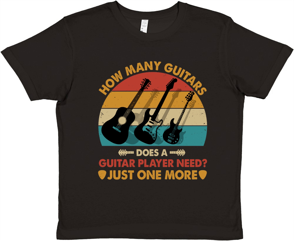 How Many Guitars does a Guitar Player need T Shirt Design (1) Premium Kids Crewneck T-shirt