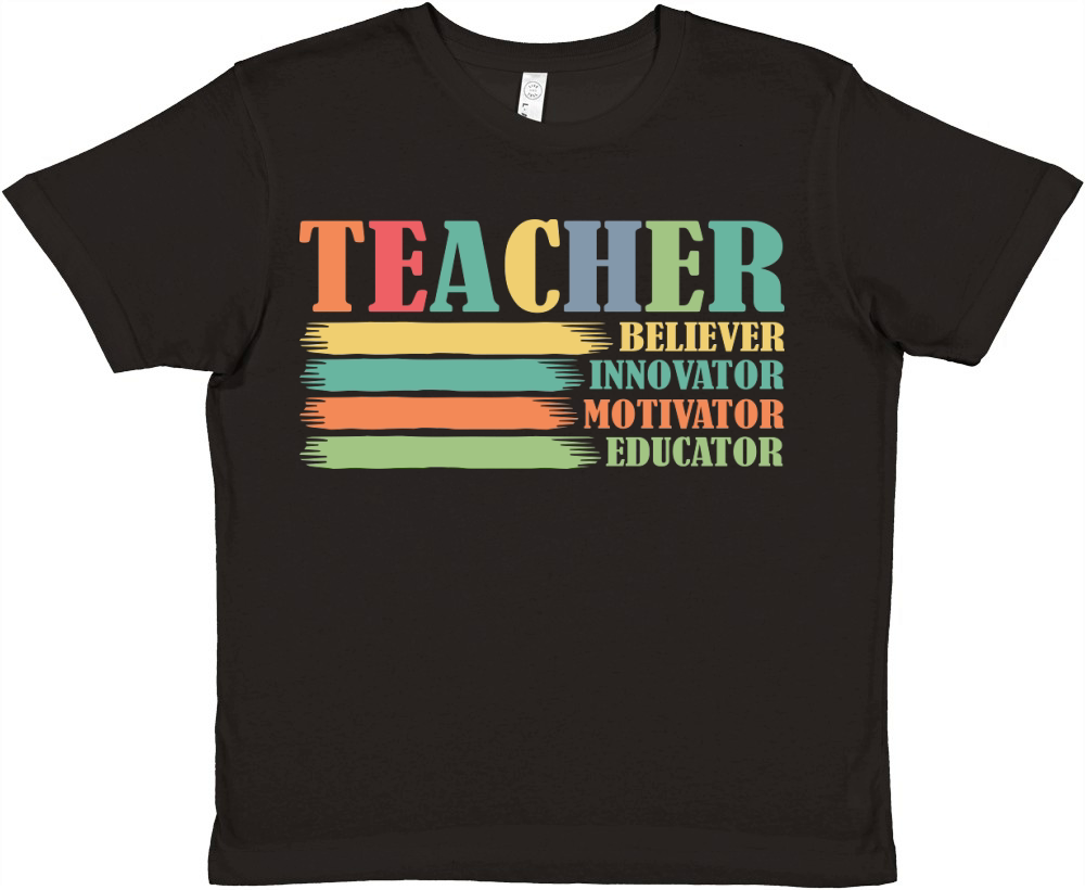 Teacher Believer Innovator Motivator Educator Premium Kids Crewneck T-shirt