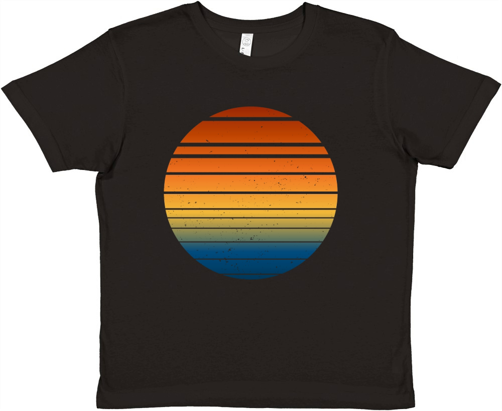 Vintage Retro Sunset (8) Premium Kids Crewneck T-shirt