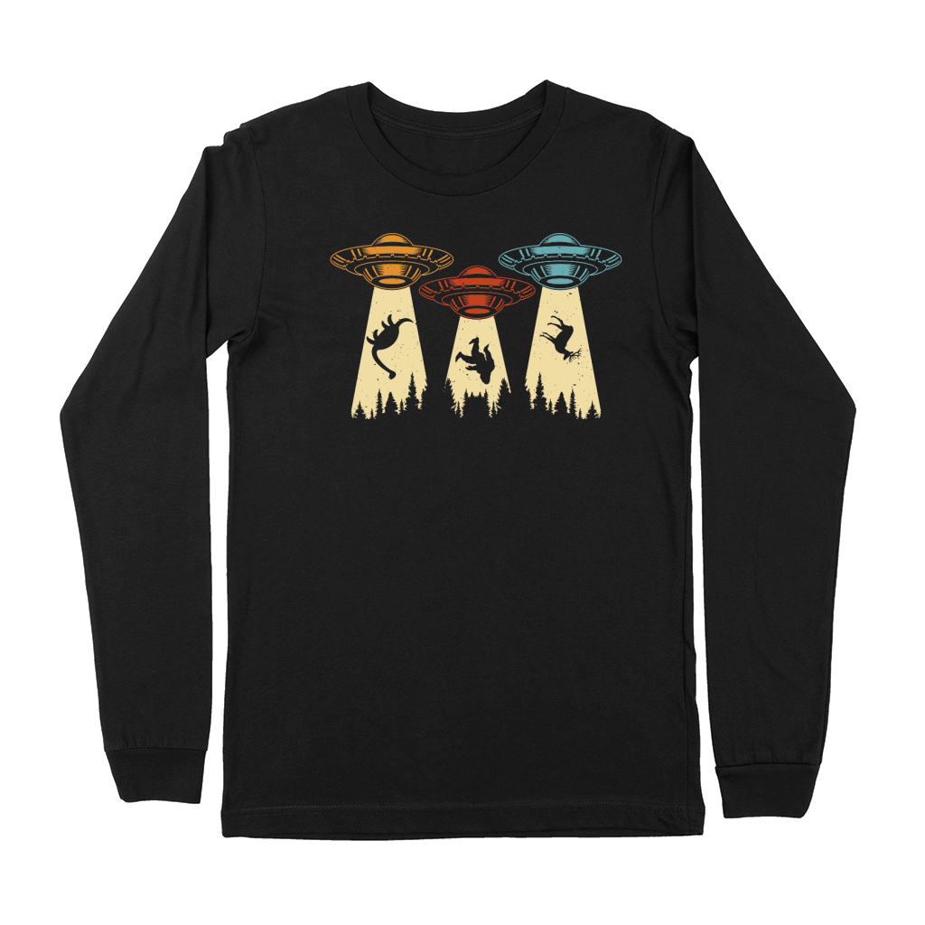 Funny Vintage UFO Alien  3 Premium Long Sleeve