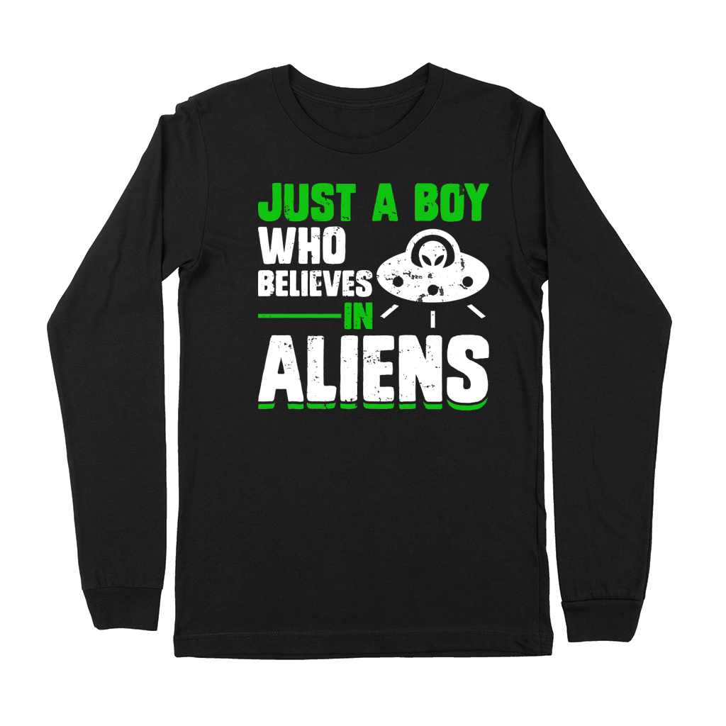 Vintage UFO Alien just a boy who believes in Aliens Premium Long Sleeve