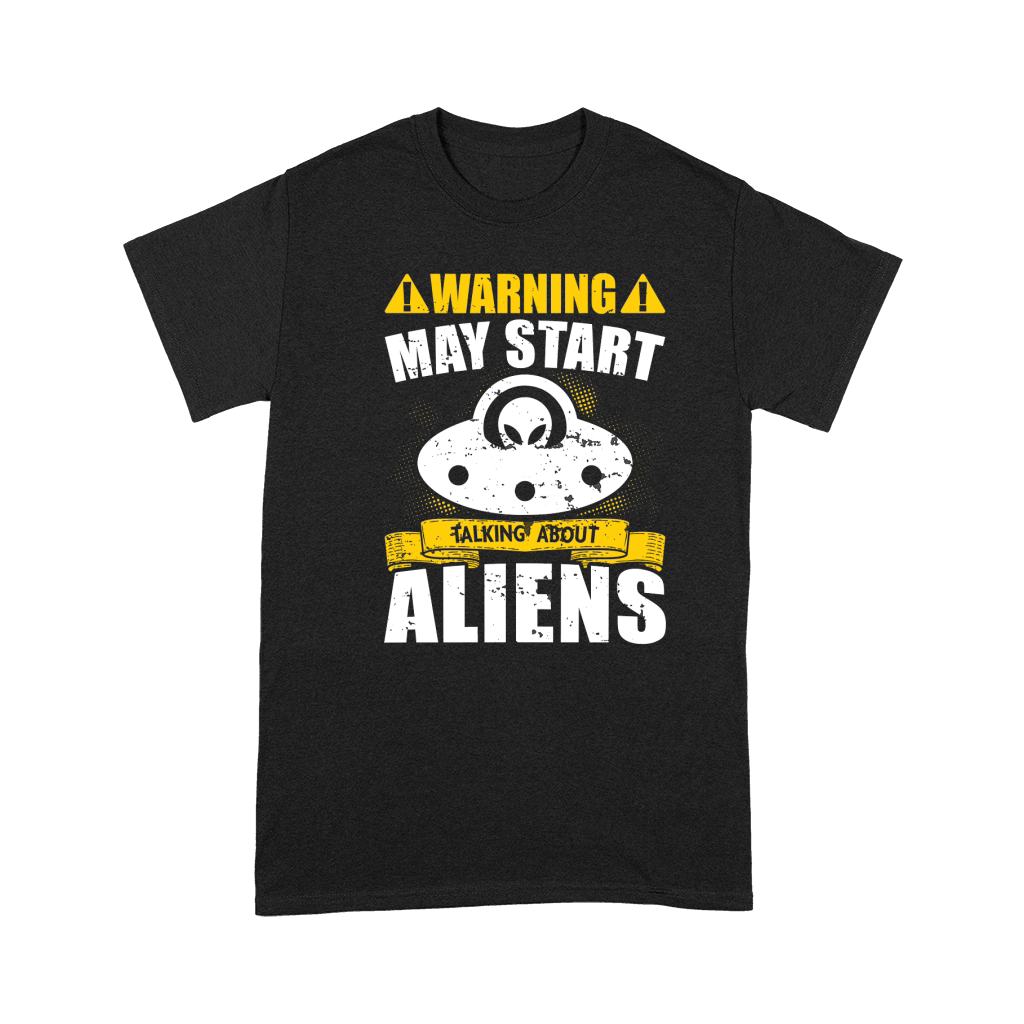 Vintage UFO Alien Warning May Start taking about Aliens Premium T-shirt