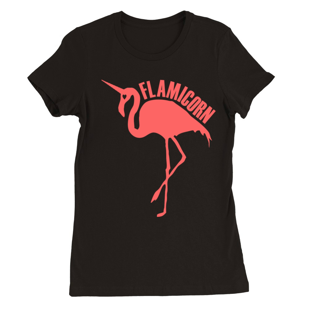flamingo unicorn hybrid creature hybrids dark pink Premium Womens Crewneck T-shirt