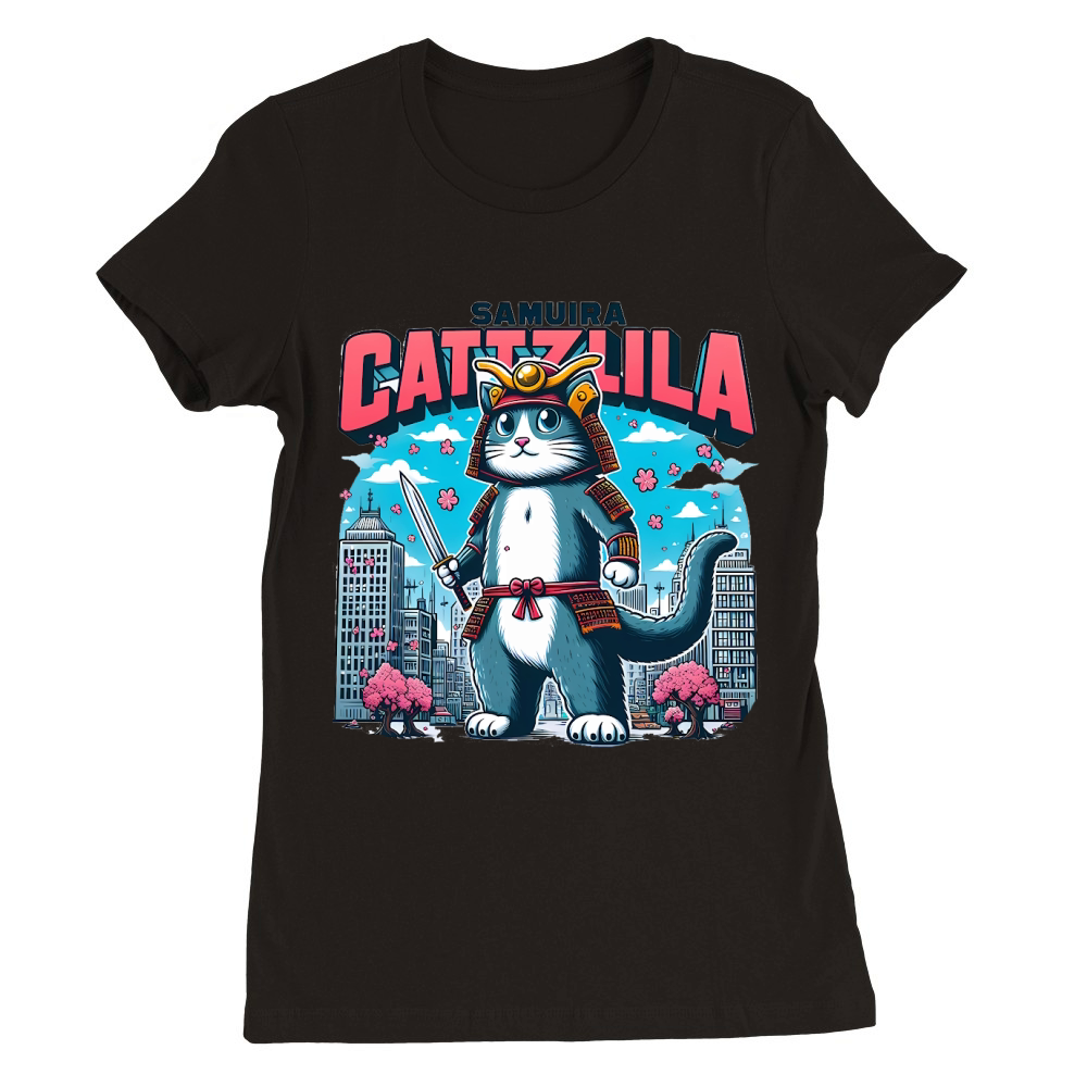 funny cat (8) Premium Womens Crewneck T-shirt