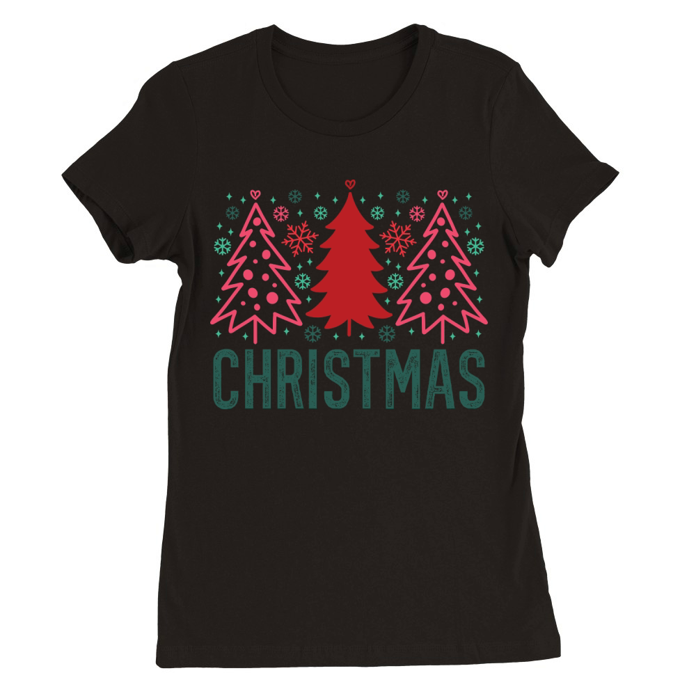 retro christmas Premium Womens Crewneck T-shirt