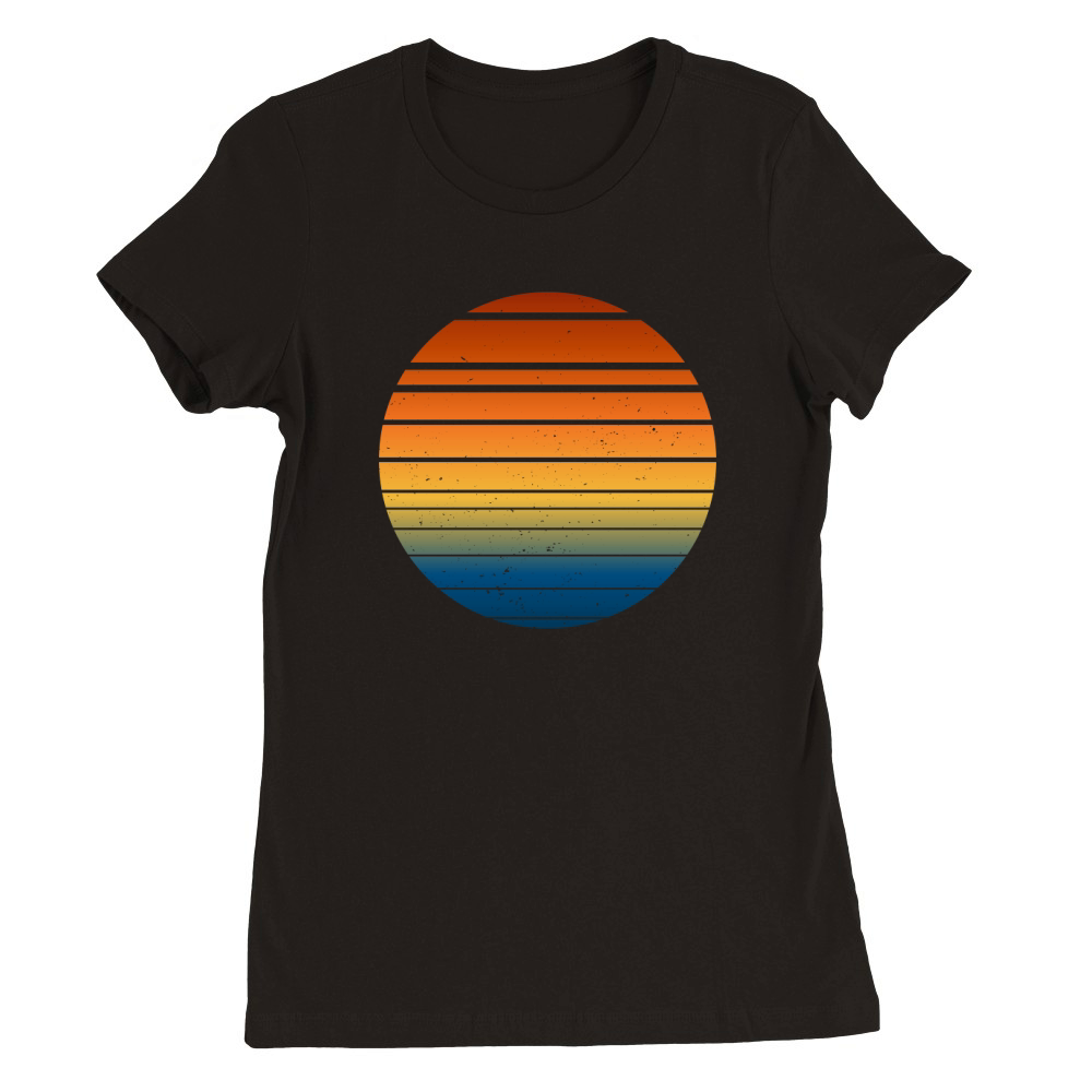 Vintage Retro Sunset (8) Premium Womens Crewneck T-shirt