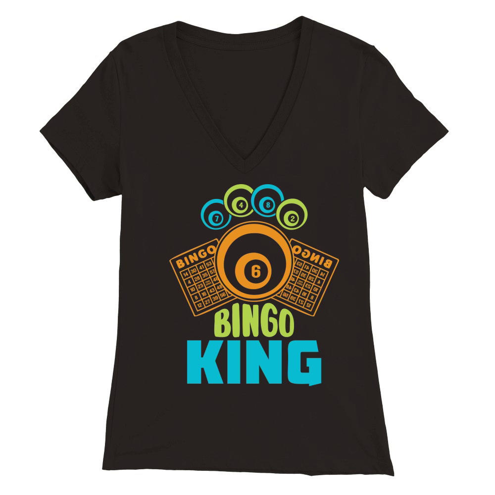 Bingo King 01 Premium Womens V-Neck T-shirt