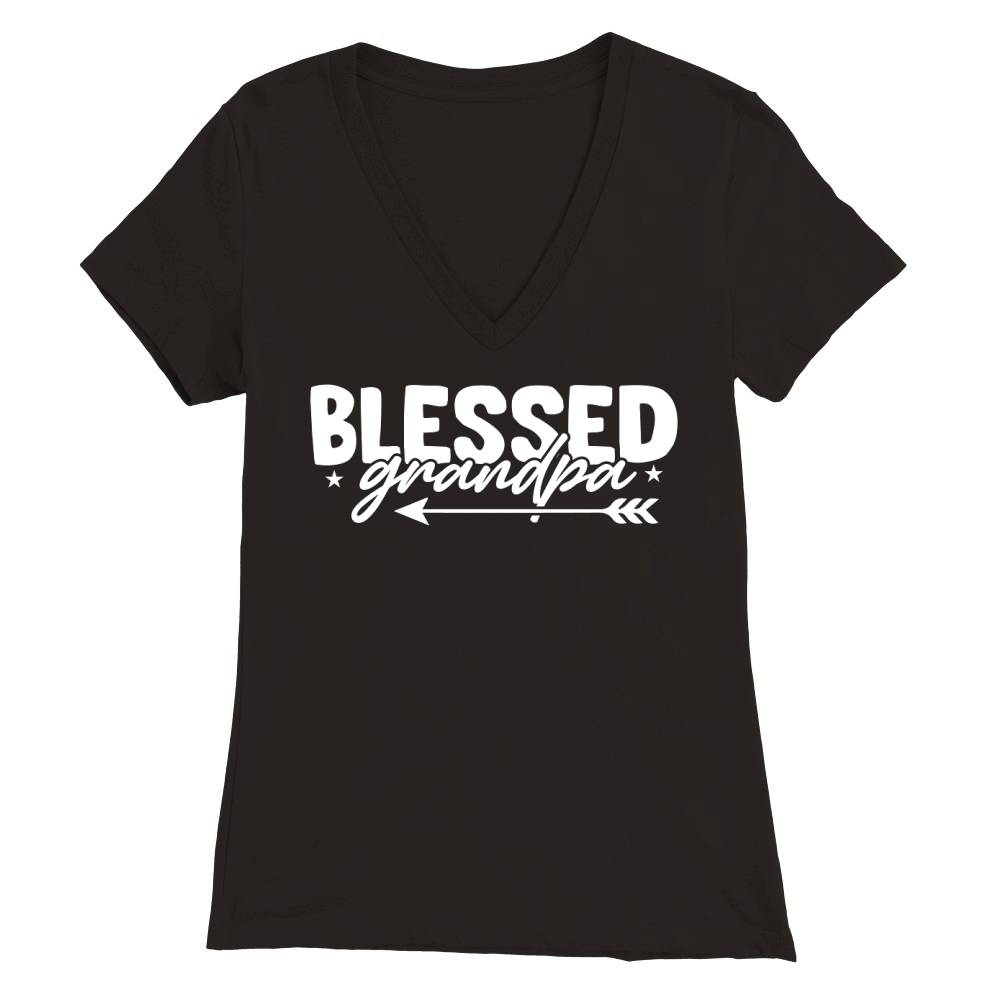 Blessed Grandpa Premium Womens V-Neck T-shirt