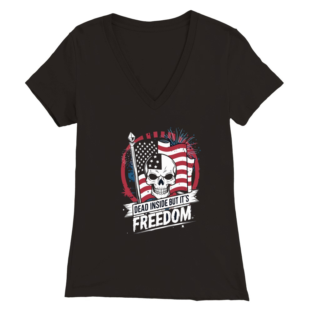 Dead Inside but Its Freedom 09 Premium Womens V-Neck T-shirt