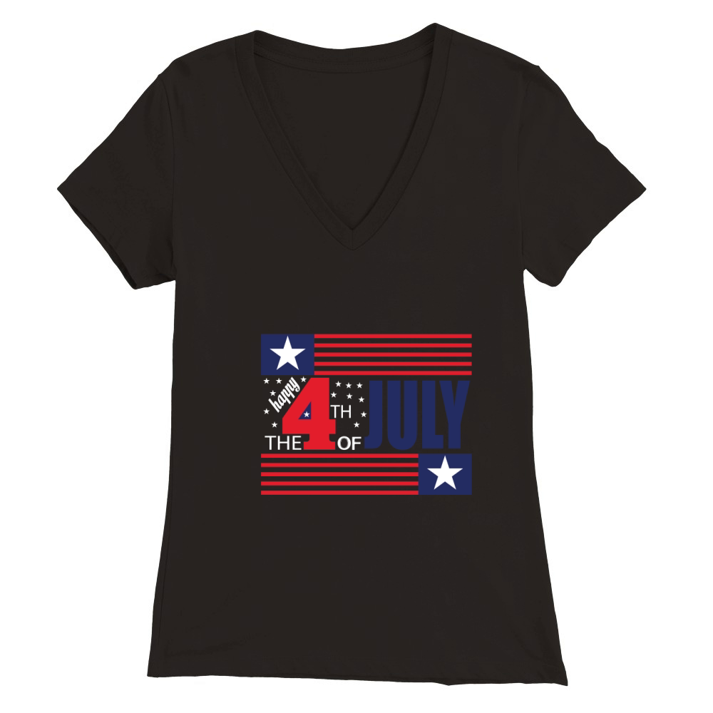 Happy the 4th of July Premium Womens V-Neck T-shirt