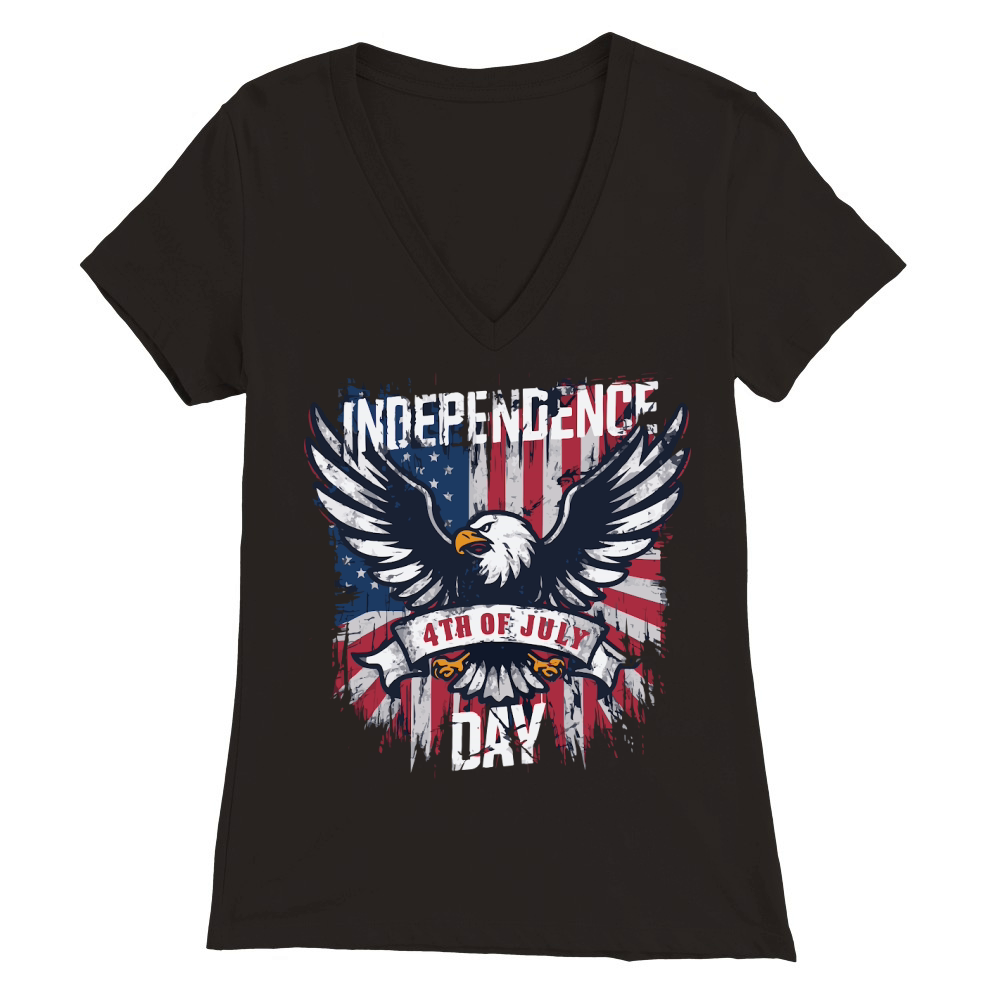 Independence Day 4TH JULY 02 Premium Womens V-Neck T-shirt