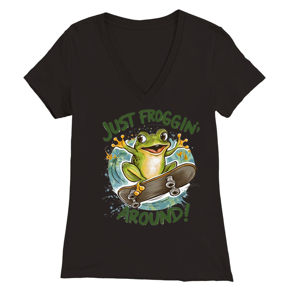 Just froggin around Premium Womens V-Neck T-shirt