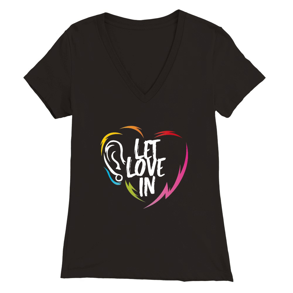 Let love in Premium Womens V-Neck T-shirt