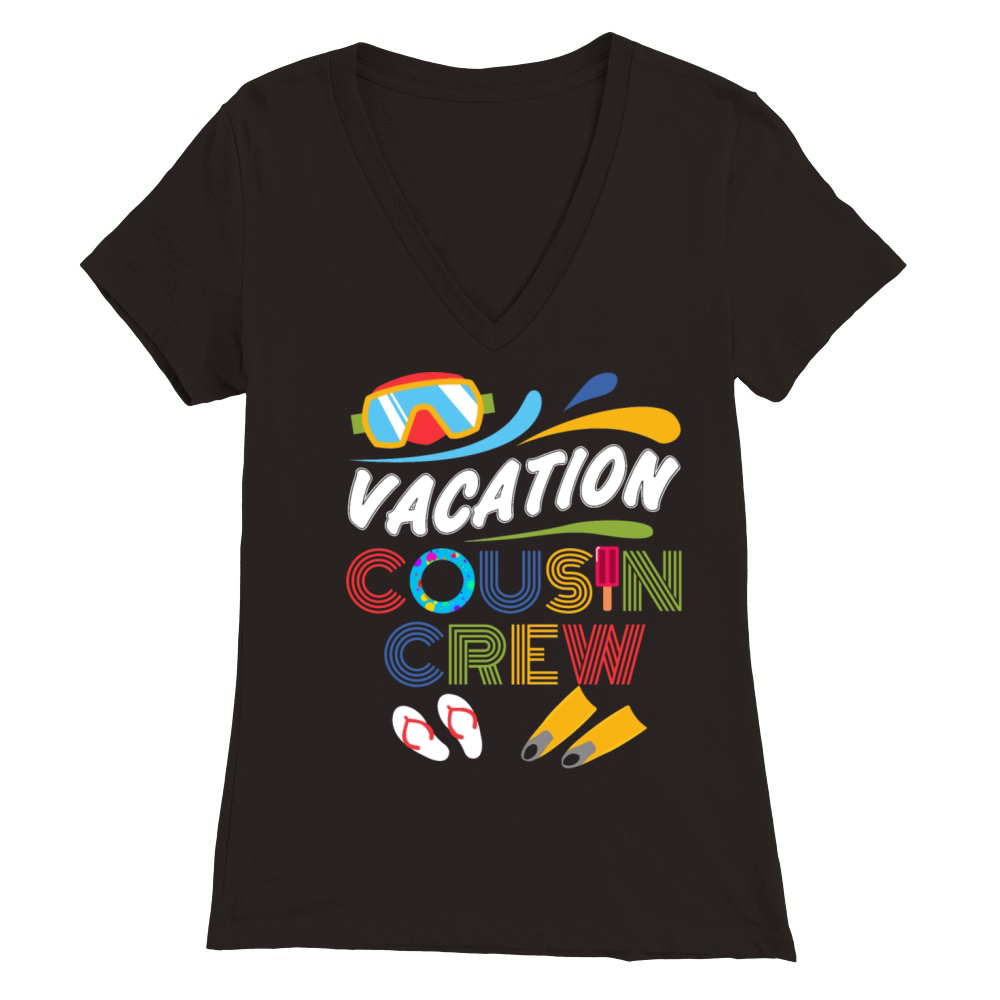 Vacation Cousin Crew Summer Family Cousin Matching Premium Womens V-Neck T-shirt