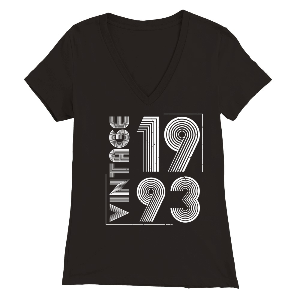 Vintage 1993 Premium Womens V-Neck T-shirt