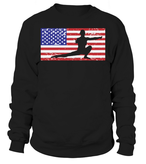 American Flag Vintage USA Flag Acrobatics Gymnast Sweatshirt Unisex